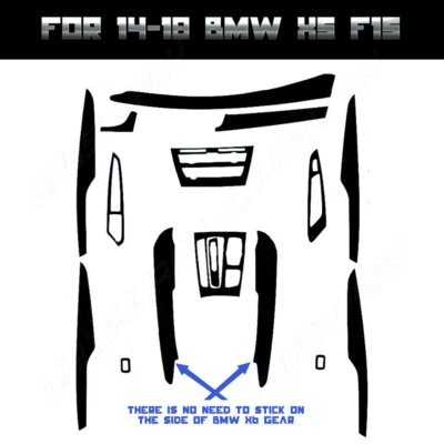 5D Carbon Fiber Pattern Interior DIY Vinyl Trim Decals For BMW X5 F15 2014-2017 - Image 1 of 4