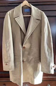Vintage Pendleton Wool Overcoat Camel Brown Tan Lined 4 Button Men’s Size 44 - Picture 1 of 7