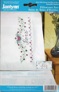 Janlynn Coppia di federe ricamate stampate 20"X30" - Set da sposa - Lui e Lei - Foto 1 di 2