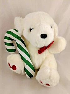 Peluche cane bianco cucciolo canna di caramelle verde 10 pollici Tb Trading Co peluche giocattolo - Foto 1 di 8