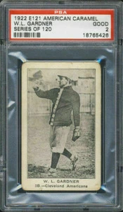 1922 E121 American Caramel W.L. Gardner PSA 2 Cleveland Indians - Imagen 1 de 1