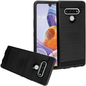 Brushed Metal HYBRID Rubber Case HARD Phone Cover Accessory For LG STYLO 6 2020 - Picture 1 of 17
