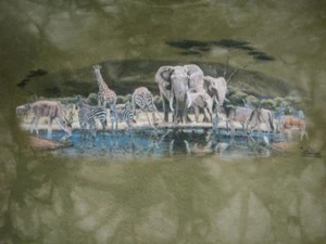 San Antonio Zoo Elephant Zebra Giraffe The Mountain Green T-shirt Boys Large - Picture 1 of 3