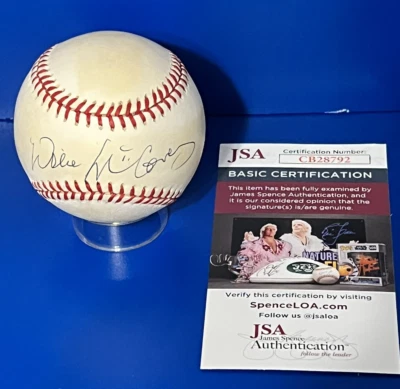 WILLIE MCCOVEY SIGNED RAWLINGS NL BASEBALL SAN FRANCISCO GIANTS JSA COA - Image 1 of 3