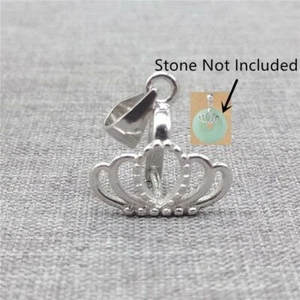 925 Sterling Silber Kronenklemmbügel rhodiniert für Anhänger-Charm-Halskette - Bild 1 von 6