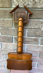 VTG Wooden Letter Holder with Bottom Pocket/ Mid Century Modern Organizer 18" - Picture 1 of 4