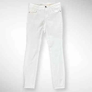 Anthropologie x Pilcro Womens Script Skinny Jeans size 27 White Mid Rise Stretch - Picture 1 of 12