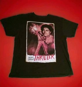 Michael Jackson Thriller Graphic T-shirt Men XL Black Short Sleeve Music Chest48 - Picture 1 of 4