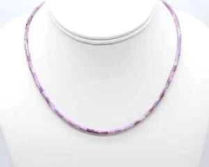 Collar Gargantilla Narraganset Cuentas de Tubo Quahog Heishi Fúrpura de 3 mm - Imagen 1 de 7