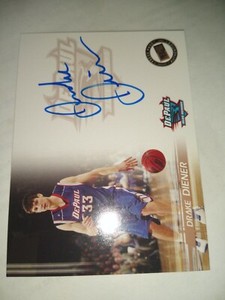 DRAKE DIENER 2005 PRESS PASS AUTHENTIC AUTOGRAPH DEPAUL BLUE DEMONS