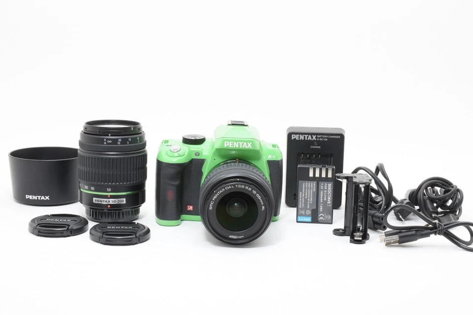 PENTAX K-r Grün Körper 12.4MP DSLR W/18-55mm, 50-200mm Linsen [ EXC Japan 9341 - Bild 1 von 4