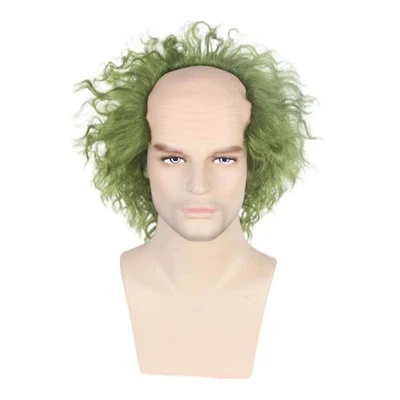 Peluca de anime Halloween para payaso verde piel calva F6Q1 Foto 1 de 4