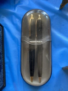 Auslaufmodell Schwarz Gold Platte Kugelschreiber Set Paper Mate Papermate Vintage - Bild 1 von 9