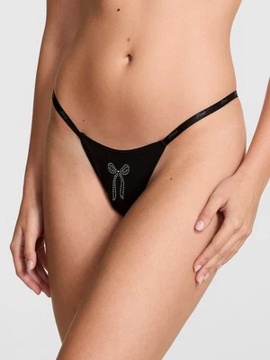 Victoria's Secret PINK - S Logo Cotton Micro Thong - Rhinestone Bow Christmas - Image 1 of 3