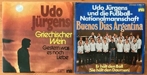 2x 7" Vinyl Single UDO JÜRGENS Griechischer Wein & Buenos Dias Argentina FUßBALL - Bild 1 von 5