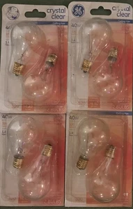 8-GE Crystal Clear 40w, 320 Lumen Ceiling fan A15 intermediate 8 Bulbs - Picture 1 of 3