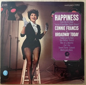 Connie Francis on Broadway Today "Happiness" Vinyl LP E-4472 1967 (EX/VG) - Picture 1 of 2