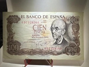 1970 Spain 100 Pesetas Note Used - Picture 1 of 2