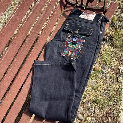 Men Men's Extremely Rare True Religion Jeans Purple Buddha Samurai Pocket 34x32 - Image 1 of 4