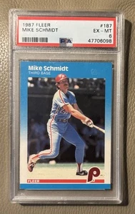 MIKE SCHMIDT -- 1987 FLEER -- #187-- PSA 6 - Picture 1 of 3