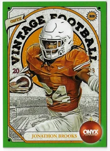 2023 Onyx Vintage Football Jonathon Brooks #OVJB Green /50 Texas Longhorns - Picture 1 of 2