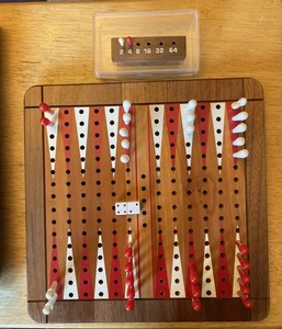 Vintage Drueke Wooden Backgammon Game No. 9054 With Pegs Dice Doubling Block - Picture 1 of 6