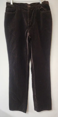 Pantalones para mujer Chaps de terciopelo marrón chocolate 100 % algodón talla 8 Foto 1 de 4