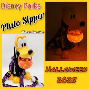 Disney Parks 2025 Halloween Pluto Skeleton Sipper Cup Light Up Pumpkin Bucket - Picture 1 of 9