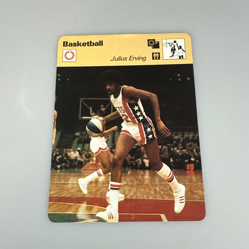 Tarjeta fotográfica de baloncesto Sportscaster 1977 Dr. J Julius Erving #03-15 Japón Foto 1 de 2