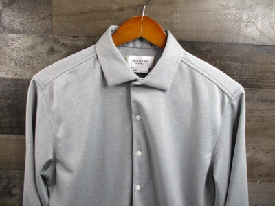 Camisa Ministry of Supply Para Hombres Mediana Ajustada Gris Vestido Apolo Abotonada Outlast Foto 1 de 4