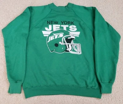 Sudadera Grande Vintage New York Jets NFL Verde Años 90 (LEER) Foto 1 de 4