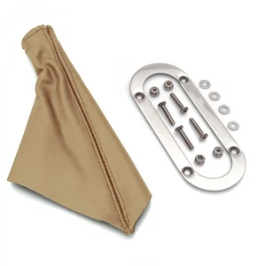 Horizontal Shift or Emergency Brake Tan Boot with Silver Trim Ring  ASCSB201TNTR - Picture 1 of 4