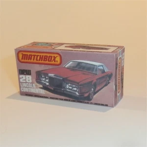 Matchbox Lesney Superfast 28 g Lincoln Continental K Style Repro Box - Picture 1 of 4
