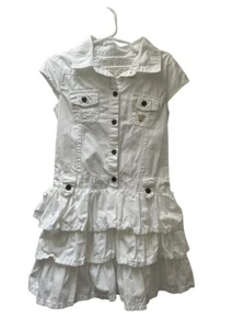 Guess Mädchen Kleid Gr. 6 weiß mit Rüschen - Bild 1 von 6