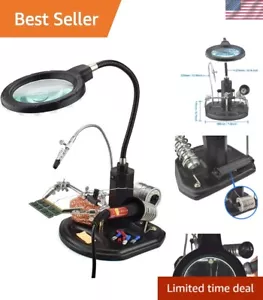 Heavy-Duty 2.5X/4X LED Illuminated Helping Hand Magnifier for Hobbies & Repairs - Picture 1 of 8