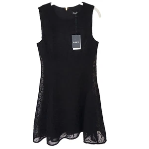 Vestido DKNY para mujer entallado y acampanado talla 8 con detalles de encaje sin mangas $139 nuevo con etiquetas - Imagen 1 de 13