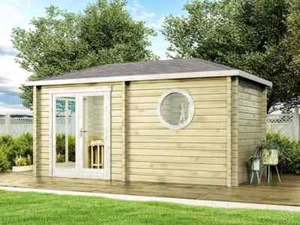 Saunahaus Gartensauna Pori-70 Sauna aus Holz 70 mm Wandstärke Outdoor FinnTherm - Bild 1 von 3