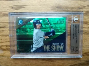 KESTON HIURA eBay 1/1 99/99 2019 Bowman Chrome Ready For The Show Green BGS 9.5 - Picture 1 of 3