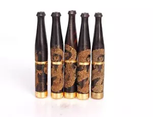 Reusable New Handmade Carving Dragon Filter Tobacco Cigarette Holder Ebony Smoke - Picture 1 of 5