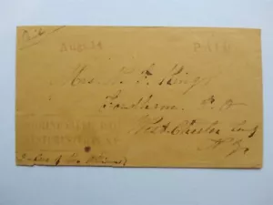 NY: Morningville 1847 stempellose Abdeckung, Westchester County Straightline, SELTEN DPO - Bild 1 von 2
