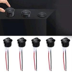 Interruptor basculante redondo de palanca de encendido y apagado universal de 12 V 20 mm 5 unidades para automóvil RV interruptor de 2 pines - Imagen 1 de 11