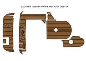 2005 Rinker 232 Swim Platform Cockpit Pad Boat EVA Foam Faux Teak Deck Floor Mat - Imagen 1 de 24