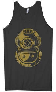 Threadrock Men's Deep Sea Diver Helmet Tank Top Navy Gift - Picture 1 of 5