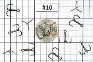 50x #10 Treble Fishing Hooks 2X Strong Sharpened Carbon Steel Jig Lure BN USA! - Picture 1 of 5