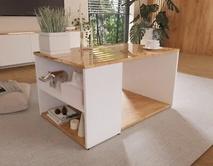 Couchtisch Wohnzimmertisch modern 90 cm Sofatisch Beistelltisch HOCHGLANZ - Bild 1 von 19