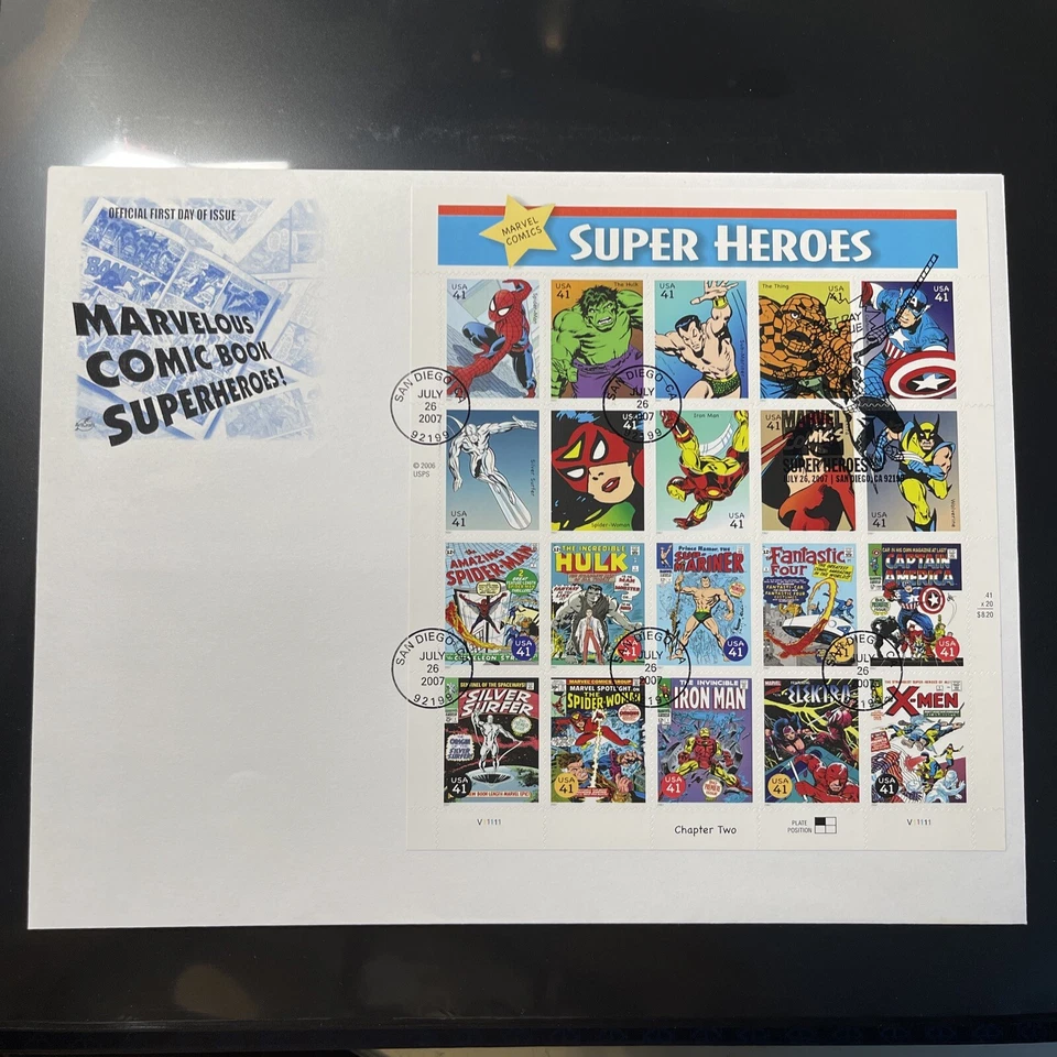 Marvel Comic Book Super Heroes - US Scott 4159 -  Pane of 20 First Day Cover - Image 1 of 1