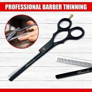 6.5" Hair Cutting Thinning Scissors Barber Shears Black Coated Stainless Steel - Picture 1 of 3