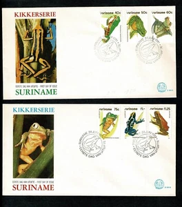 SG14 SURINAME 1981 Two FDC's Frogs - Picture 1 of 2