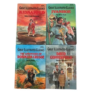 Great Illustrated Classics Lot of 4 Vintage Hardcover Childrens Books - Picture 1 of 10