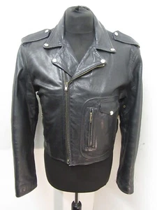 VINTAGE 80'S LA ROCKA LEATHER MOTORCYCLE JACKET SIZE S - Picture 1 of 19